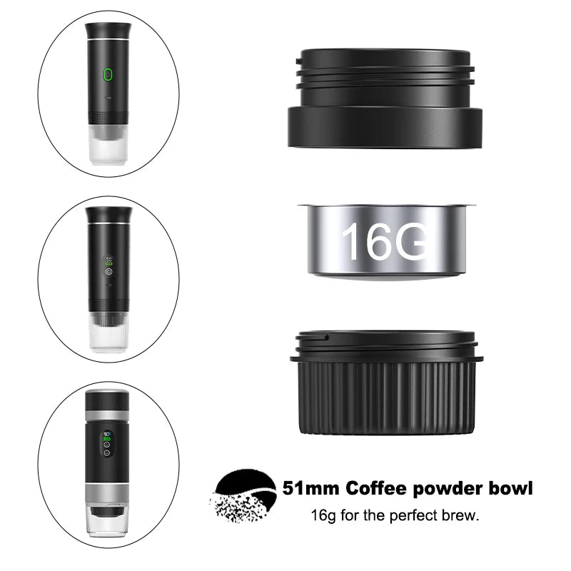 PressGo™ 51mm Stainless Steel Coffee Filter Basket Coffee Powder Bowl